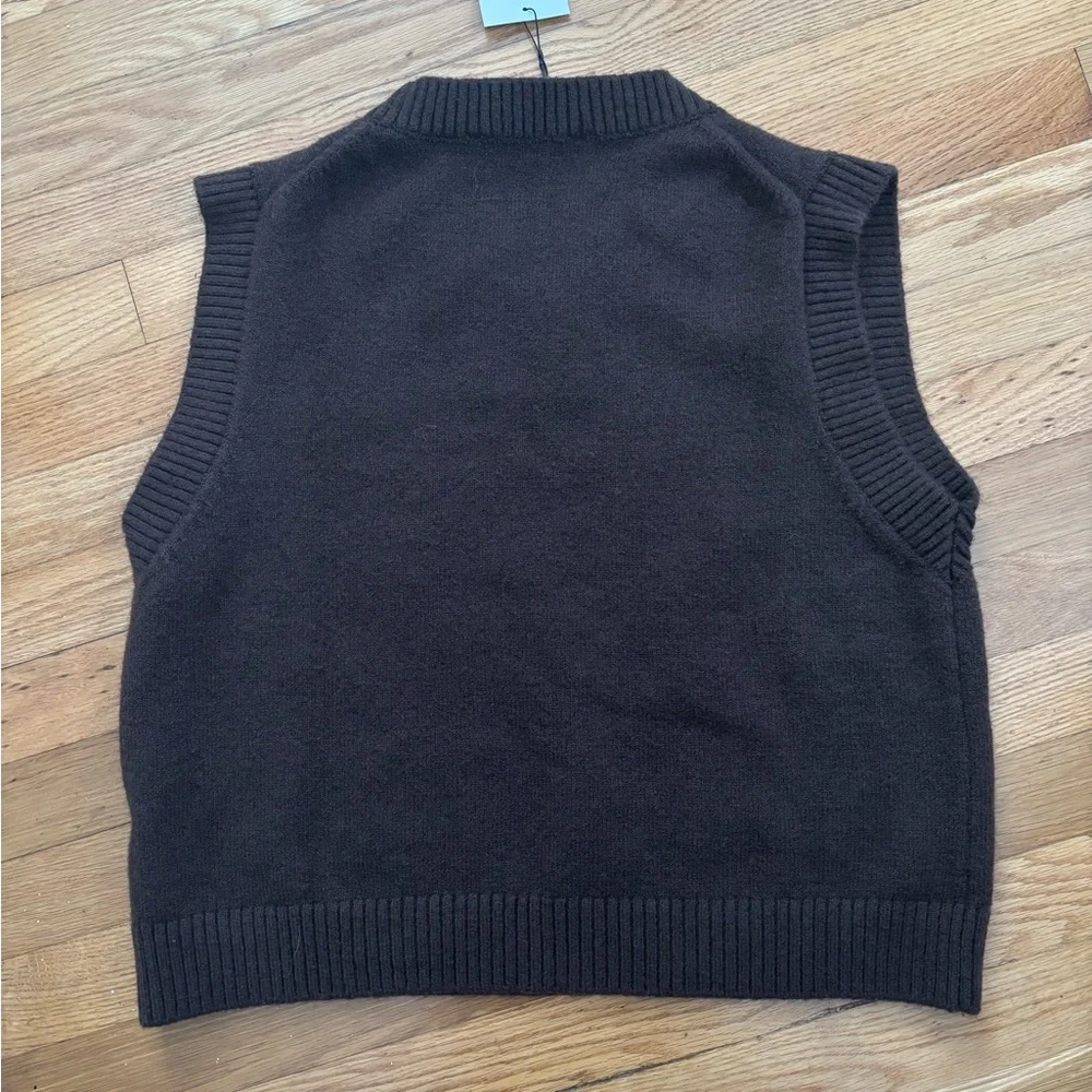 Zara Knit Brown Sweater Vest NWT - Picture 8 of 9